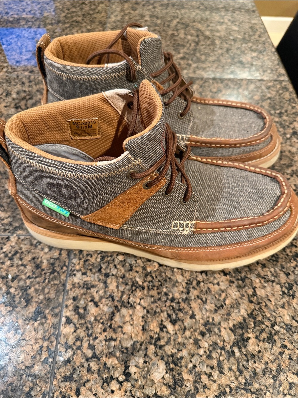Twisted X Men's Gray Denim and Brown Leather Chukka Boots